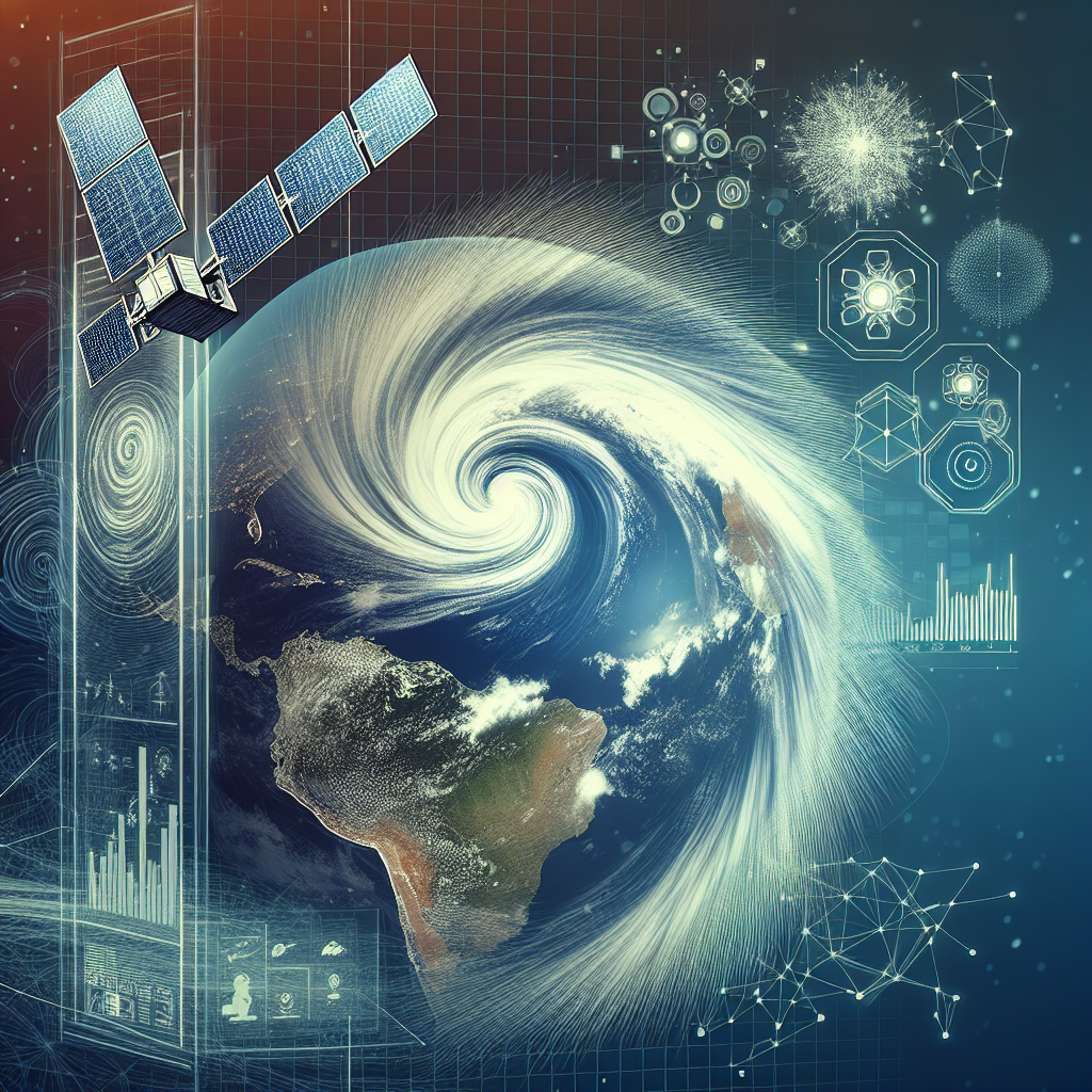 Operatore meteorologico davanti a schermi che mostrano dati da satelliti meteorologici