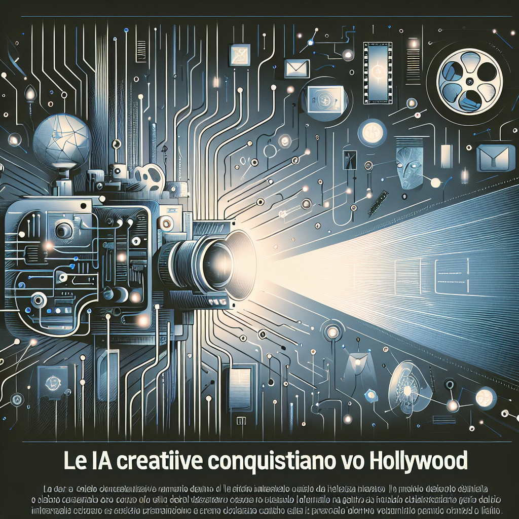 Un uomo osserva uno schermo con scene di un film generate da intelligenza artificiale