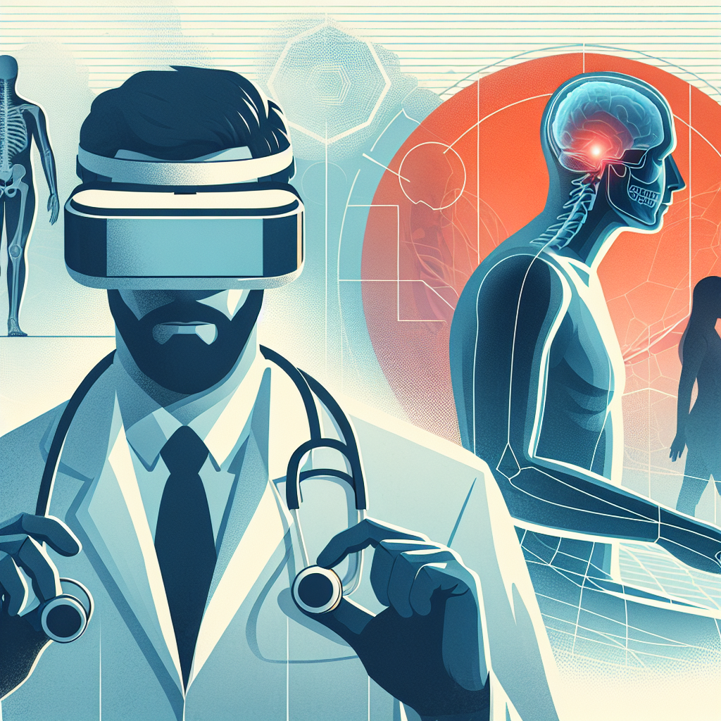 Paziente che indossa visore VR durante una sessione di terapia del dolore